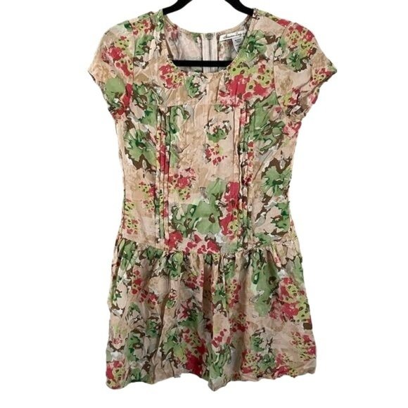 American Rag Cie Beige, Pink & Green Floral Tunic Length Top, size Med - Picture 1 of 10
